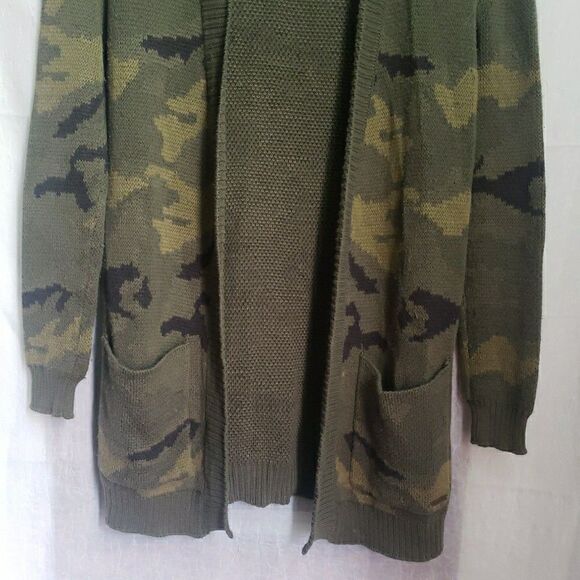 Billabong Sweater Open Cardigan Camo Y2K 90's Retro 2000's Women's Juniors Small - Picture 3 of 8